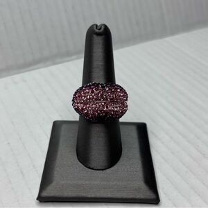 Price is firm Sterling Silver Ombré Pave Lips Cocktail Ring Size 8